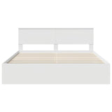 Bed Frame with Headboard White 180 x 200 cm Engineered Wood