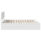 Bed Frame with Headboard White 180 x 200 cm Engineered Wood - Low Angle