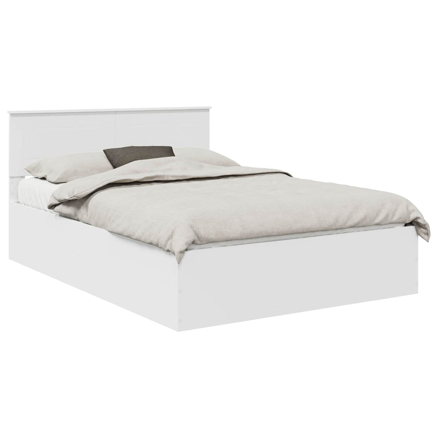 Bed Frame with Headboard White 150 x 200 cm Engineered Wood