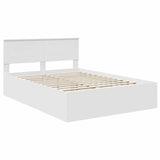 Bed Frame with Headboard White 150 x 200 cm Engineered Wood - Top-Down View