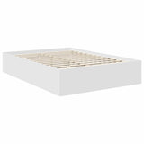 Bed Frame with Headboard White 150 x 200 cm Engineered Wood - 45-Degree Angle