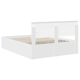 Bed Frame with Headboard White 150 x 200 cm Engineered Wood - Extra Image