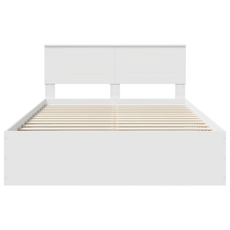 Bed Frame with Headboard White 150 x 200 cm Engineered Wood