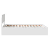 Bed Frame with Headboard White 150 x 200 cm Engineered Wood - Low Angle