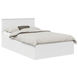 Bed Frame with Headboard White 135 x 190 cm Engineered Wood