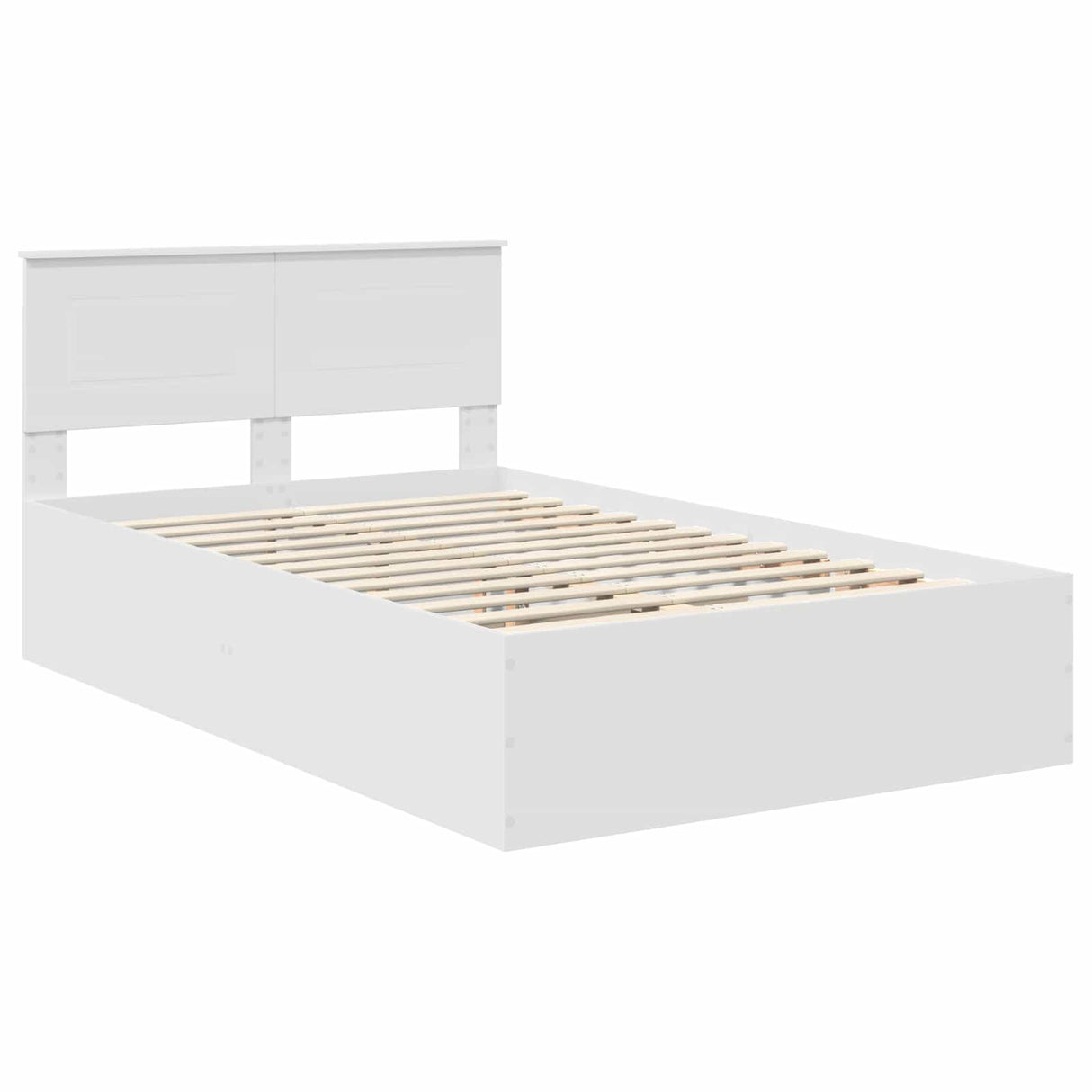 Bed Frame with Headboard White 135 x 190 cm Engineered Wood