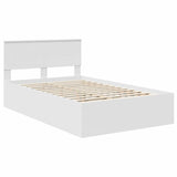 Bed Frame with Headboard White 135 x 190 cm Engineered Wood - Top-Down View