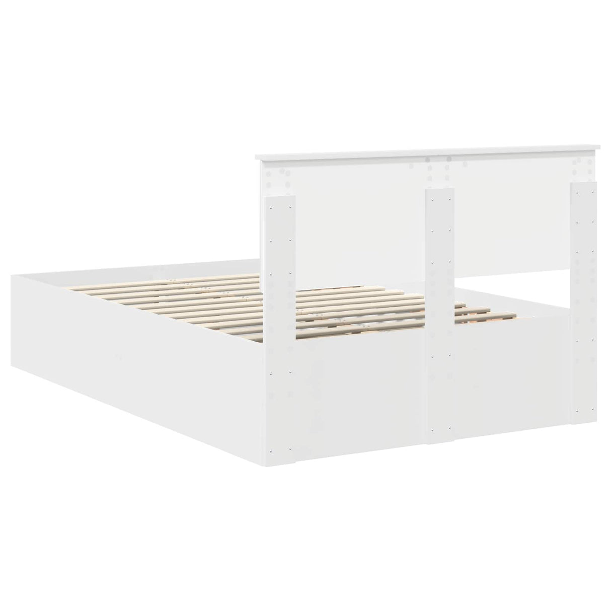 Bed Frame with Headboard White 135 x 190 cm Engineered Wood