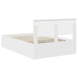 Bed Frame with Headboard White 135 x 190 cm Engineered Wood