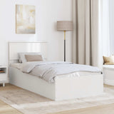 Bed Frame with Headboard White 90 x 190 cm Engineered Wood - Side View