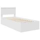 Bed Frame with Headboard White 90 x 190 cm Engineered Wood - Top-Down View