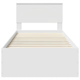 Bed Frame with Headboard White 90 x 190 cm Engineered Wood