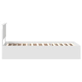 Bed Frame with Headboard White 90 x 190 cm Engineered Wood - Low Angle