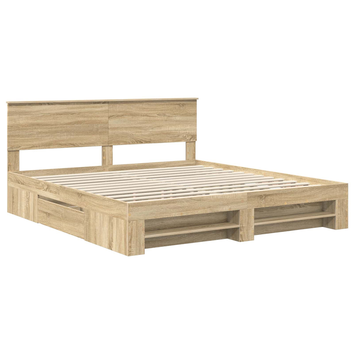 Bed Frame Sonoma Oak 180 x 200 cm Engineered Wood