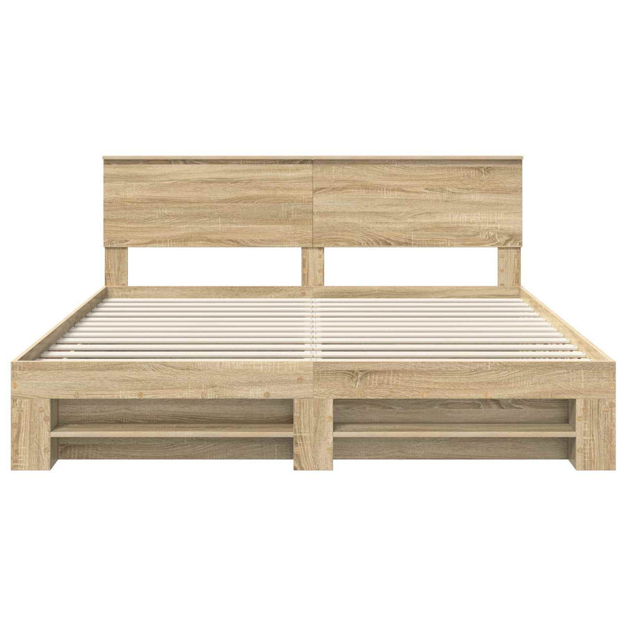 Bed Frame Sonoma Oak 180 x 200 cm Engineered Wood
