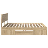 Bed Frame Sonoma Oak 180 x 200 cm Engineered Wood - Extra Image