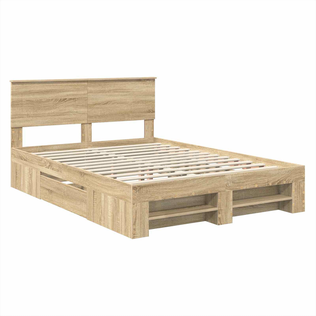 Bed Frame Sonoma Oak 150 x 200 cm Engineered Wood