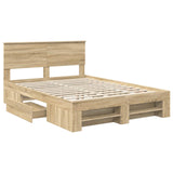 Bed Frame Sonoma Oak 150 x 200 cm Engineered Wood