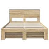 Bed Frame Sonoma Oak 150 x 200 cm Engineered Wood