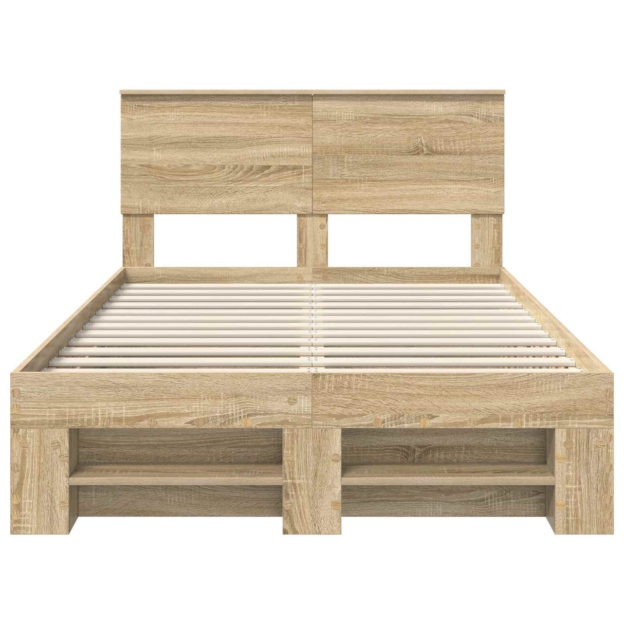 Bed Frame Sonoma Oak 137 x 203 cm Engineered Wood