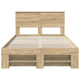 Bed Frame Sonoma Oak 137 x 203 cm Engineered Wood