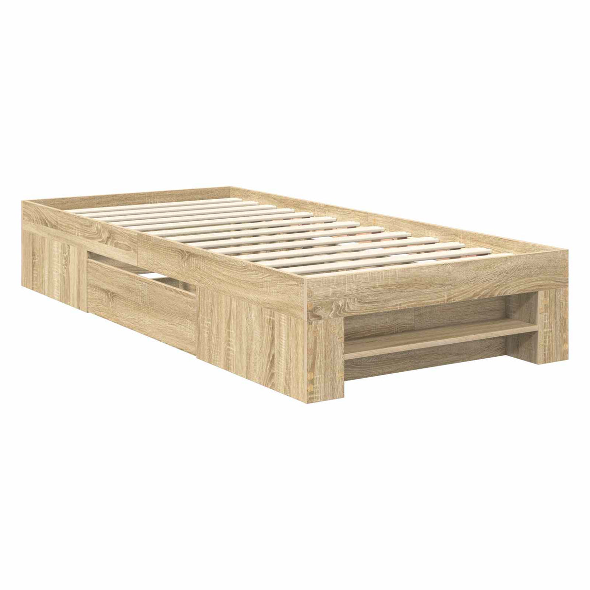 Bed Frame with Headboard Sonoma Oak 90 x 200 cm Engineered Wood