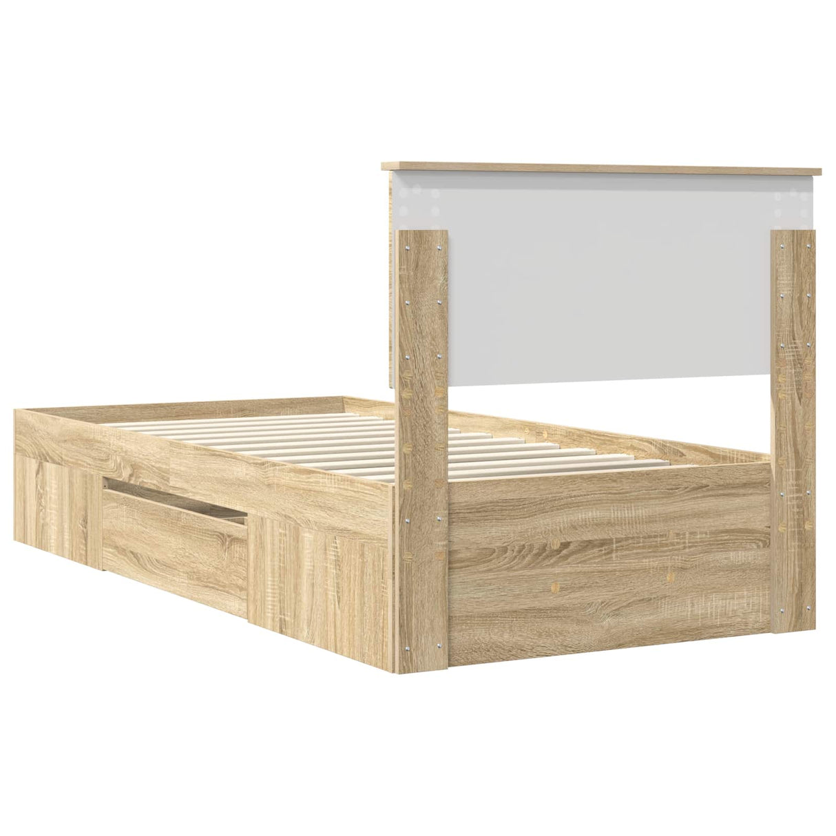 Bed Frame with Headboard Sonoma Oak 90 x 200 cm Engineered Wood