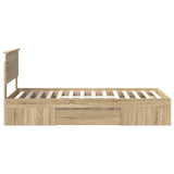Bed Frame with Headboard Sonoma Oak 90 x 200 cm Engineered Wood