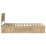Bed Frame with Headboard Sonoma Oak 90 x 200 cm Engineered Wood - Extra Image