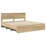 Bed Frame Sonoma Oak 180 x 200 cm Engineered Wood - Top-Down View