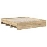Bed Frame Sonoma Oak 180 x 200 cm Engineered Wood - 45-Degree Angle