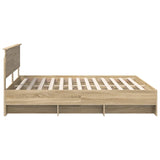 Bed Frame Sonoma Oak 180 x 200 cm Engineered Wood - Low Angle