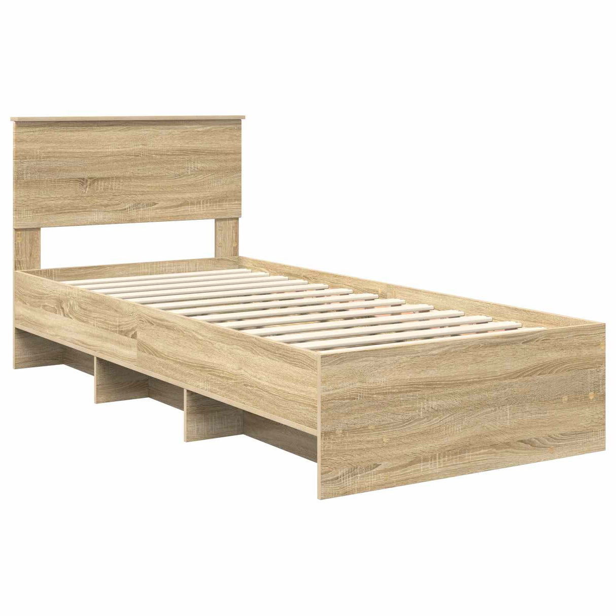Bed Frame with Headboard Sonoma Oak 90 x 200 cm Engineered Wood
