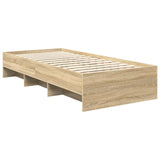 Bed Frame with Headboard Sonoma Oak 90 x 200 cm Engineered Wood - 45-Degree Angle