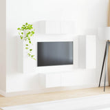 TV Wall Cabinet Set 4 pcs White Engineered Wood - Top-Down View
