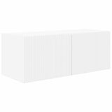 TV Wall Cabinet Set Wall-mounted 4 pcs White Engineered Wood