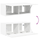 TV Wall Cabinet Set 4 pcs White Engineered Wood