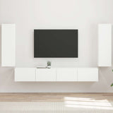 TV Wall Cabinet Set 4 pcs White Engineered Wood
