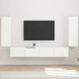 TV Wall Cabinet Set 4 pcs White Engineered Wood