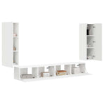 TV Wall Cabinet Set 4 pcs White Engineered Wood