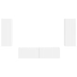 TV Cabinet Set Wall-mounted 2 pcs White Engineered Wood - Close-Up Angle