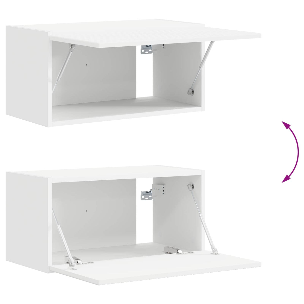 TV Cabinet Set 2 pcs White Engineered Wood