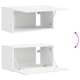 TV Cabinet Set 2 pcs White Engineered Wood