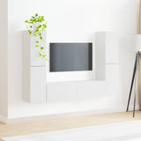 TV Cabinet Set 6 pcs White Engineered Wood - Top-Down View