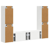 TV Cabinet Set 6 pcs White Engineered Wood - Low Angle