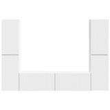 TV Cabinet Set 6 pcs White Engineered Wood