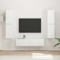 TV Cabinet Set 6 pcs White Engineered Wood