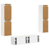 TV Cabinet Set 6 pcs White Engineered Wood - Low Angle