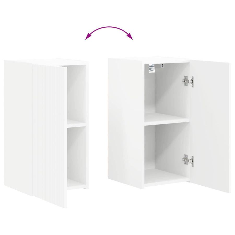 TV Cabinet Set 6 pcs White Engineered Wood