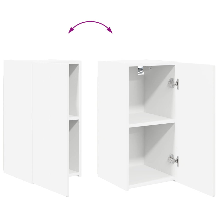TV Cabinet Set 8 pcs White Engineered Wood